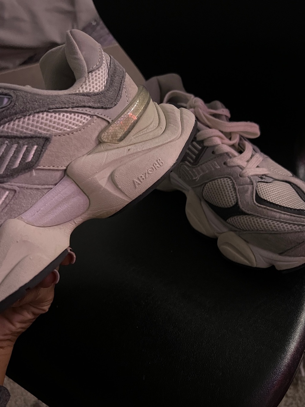 New Balance Women’s Neutral Grey Mesh & Suede Athletic Sneakers - Picture 5 of 7